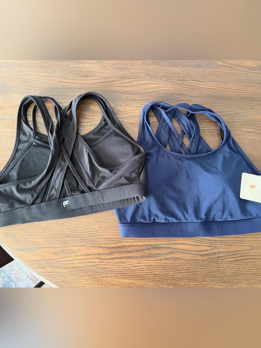 Fabletics Strappy Sports Bras - Black & Navy